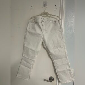 LOFT Women's Cream Straight Leg Jeans